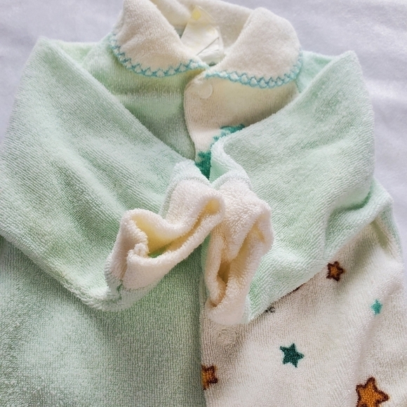 Vintage Baby Cabbage Patch Kids Terry Cotton Footies Sleeper Pajamas - Picture 4 of 12
